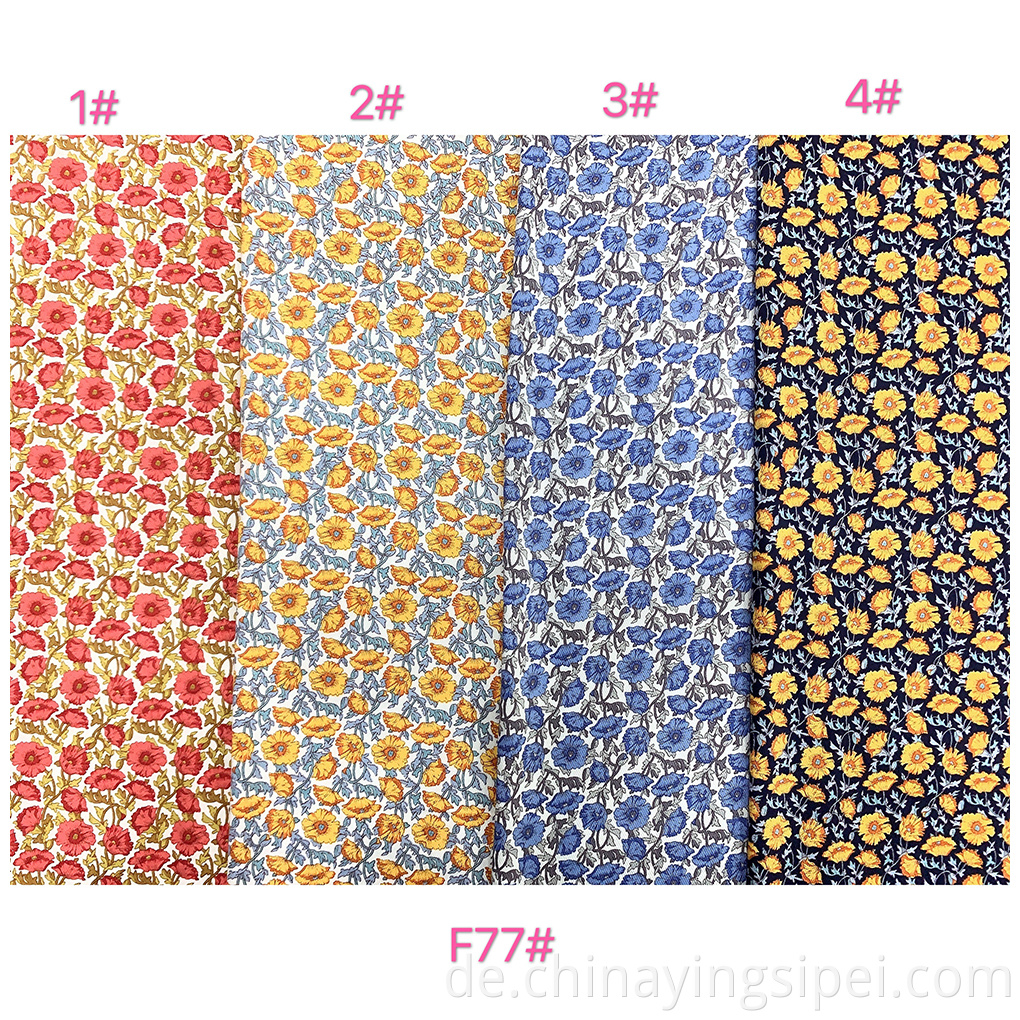 Verkauf kleiner Blumen mittelgroße Gewicht 100% Rayon Fabric Twill Weihnachten Stoff 100% Rayon